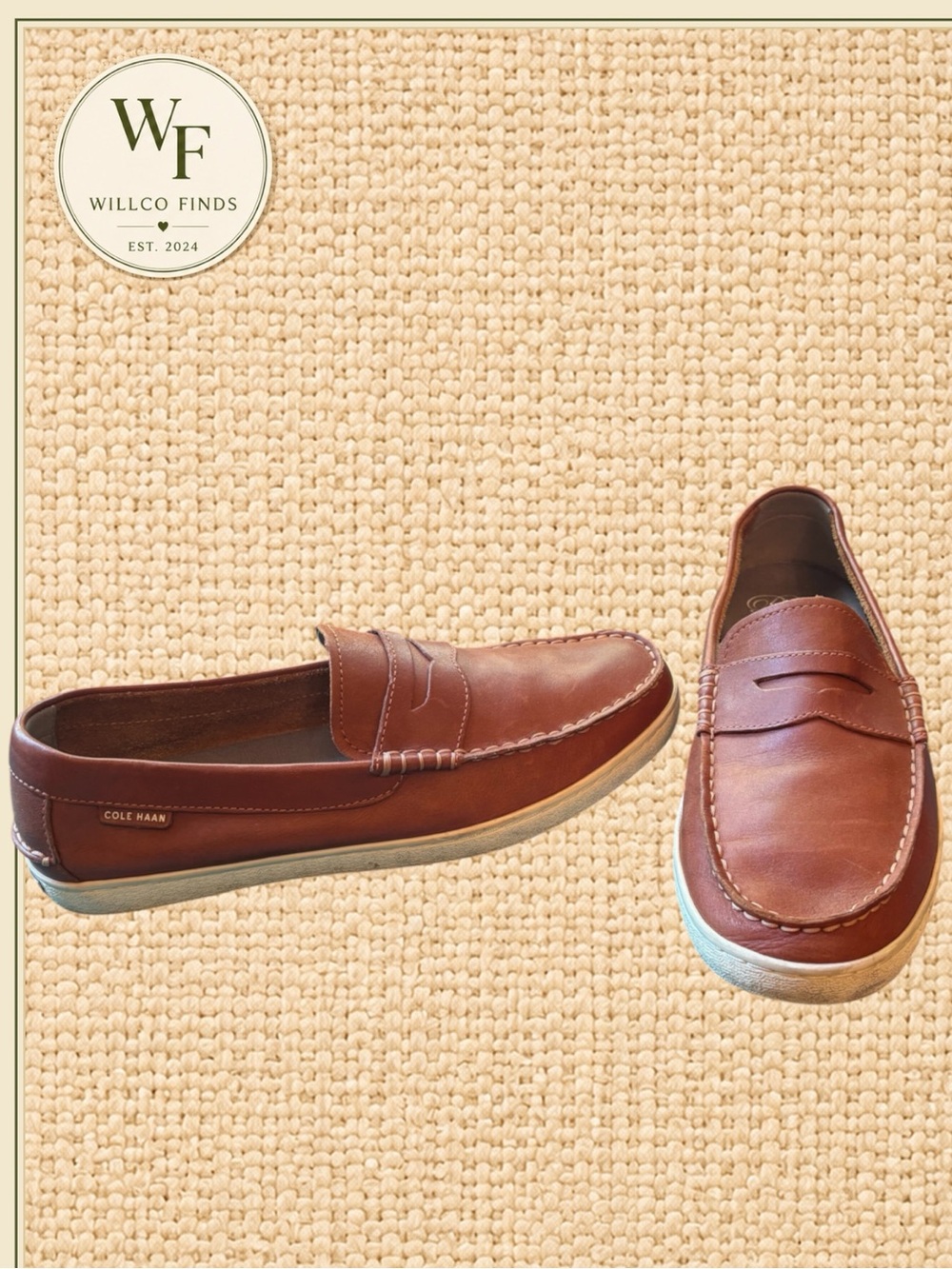 Cole Haan Pinch Weekender Men’s 10.5 Brown Leather Penny Loafers Grand.OS